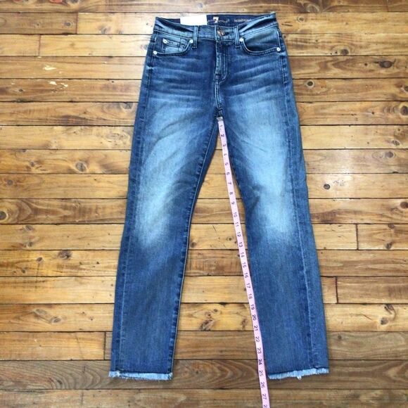7FOR all mankind Roxanne classic ankle skinny high rise waist soft denim size 25 - Picture 5 of 11